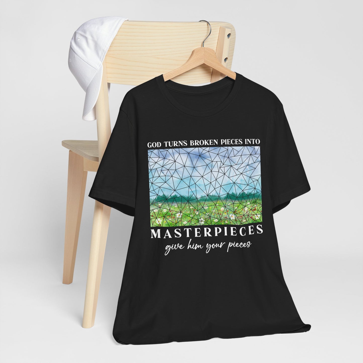 God Turns Broken Pieces Into Masterpieces Shirt – Christian Encouragement Tee