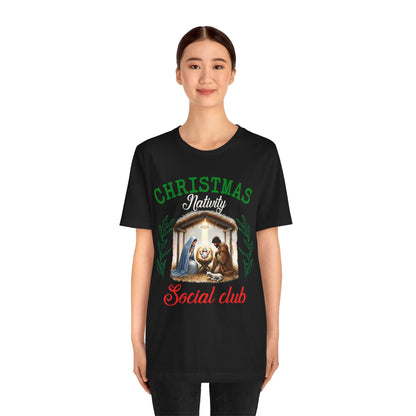 Christmas Nativity Social Club Shirt – Christian Nativity Scene Faith Holiday Tee