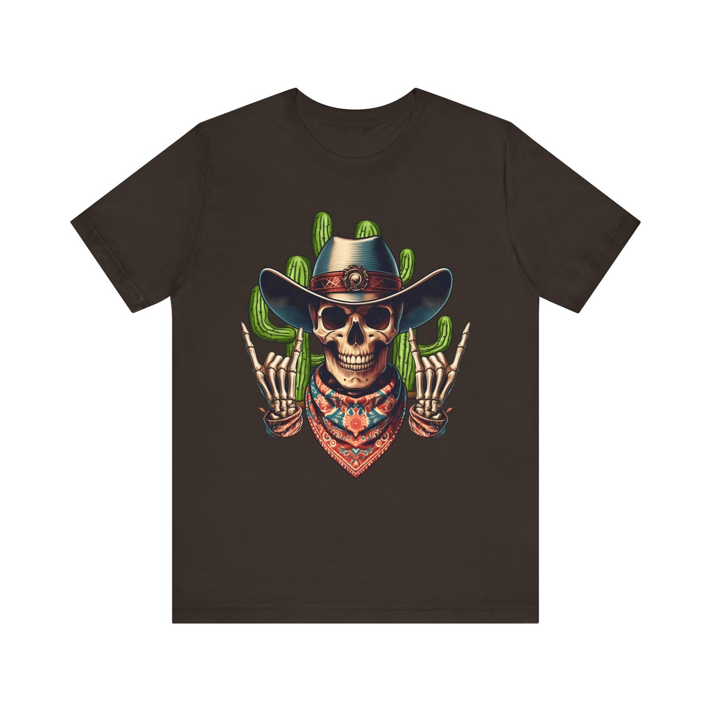 Skeleton Cowboy Howdy Shirt – Rock Hand Skull Western Rodeo Texas Tee