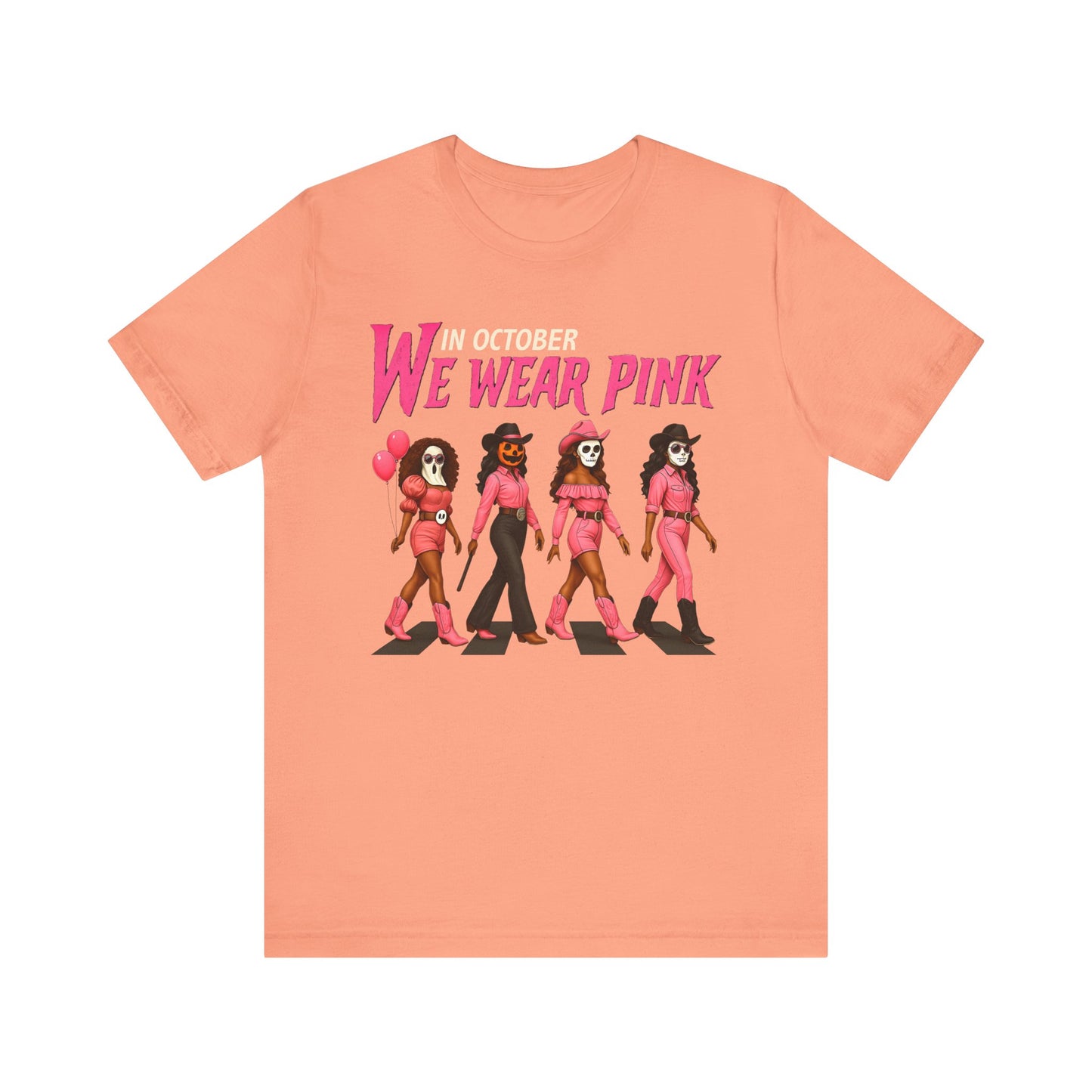 In October We Wear Pink Shirt – Spooky Cowgirl Western Halloween Tee