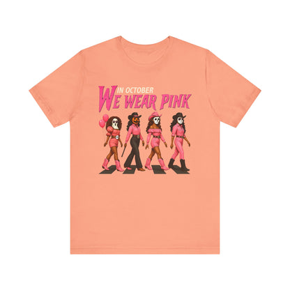 In October We Wear Pink Shirt – Spooky Cowgirl Western Halloween Tee