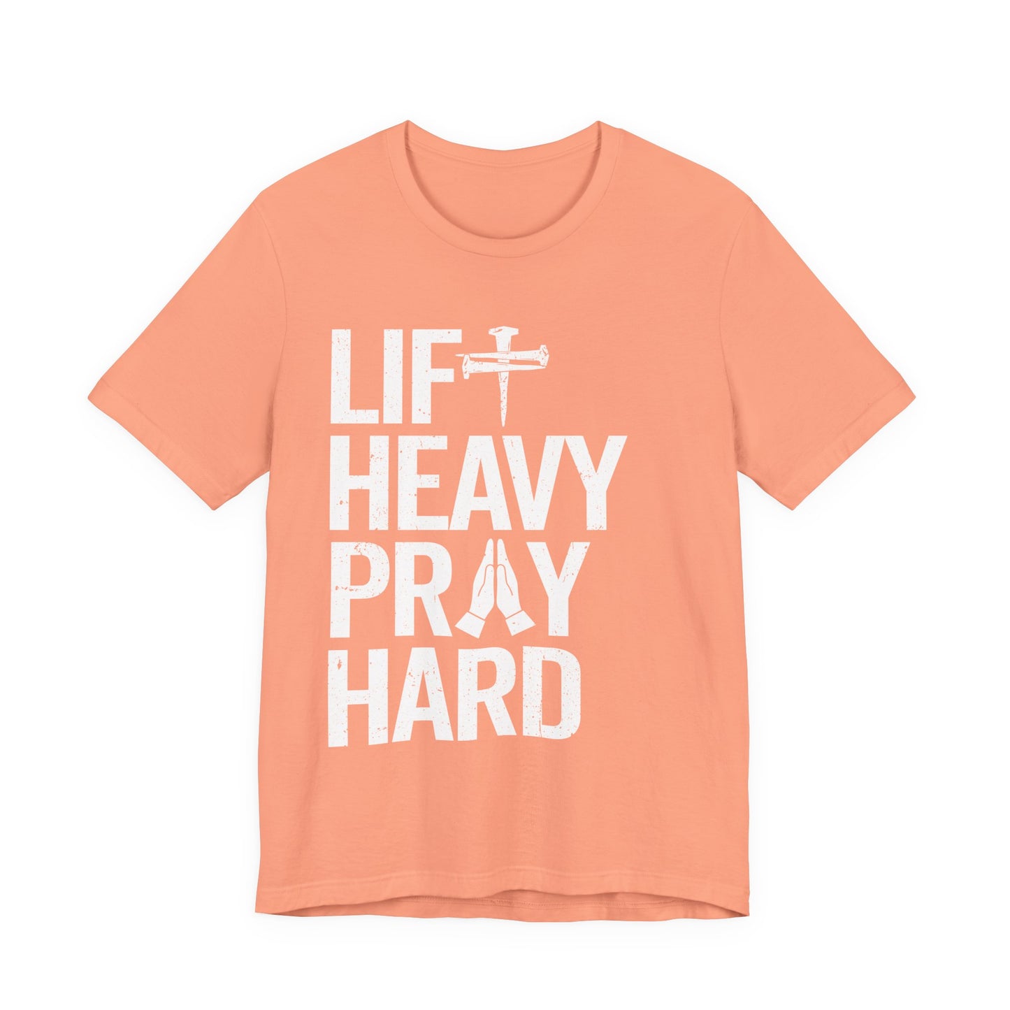 Lift Heavy Pray Hard Cross Nails Trendy Christ Gym Vintage T-Shirt