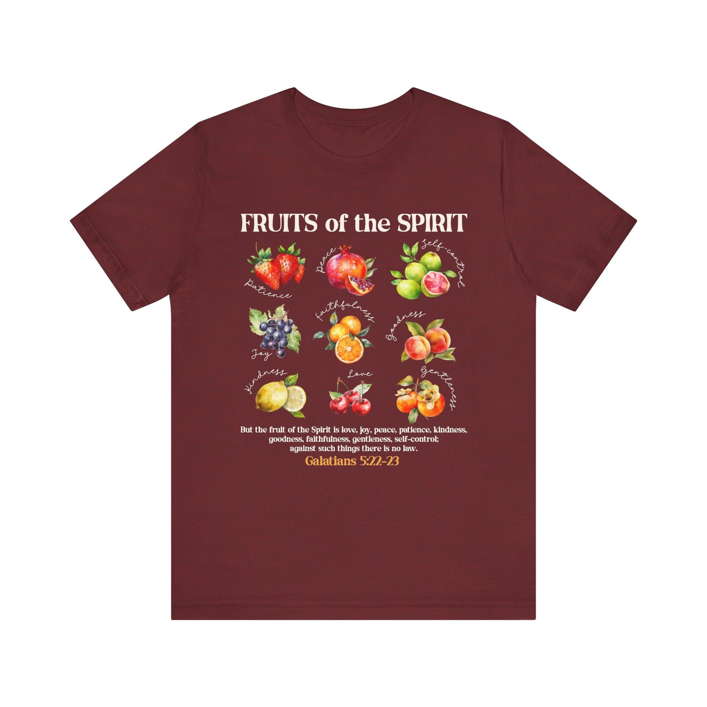 Fruits of the Spirit Shirt – Galatians 5:22-23 Christian Bible Verse Tee