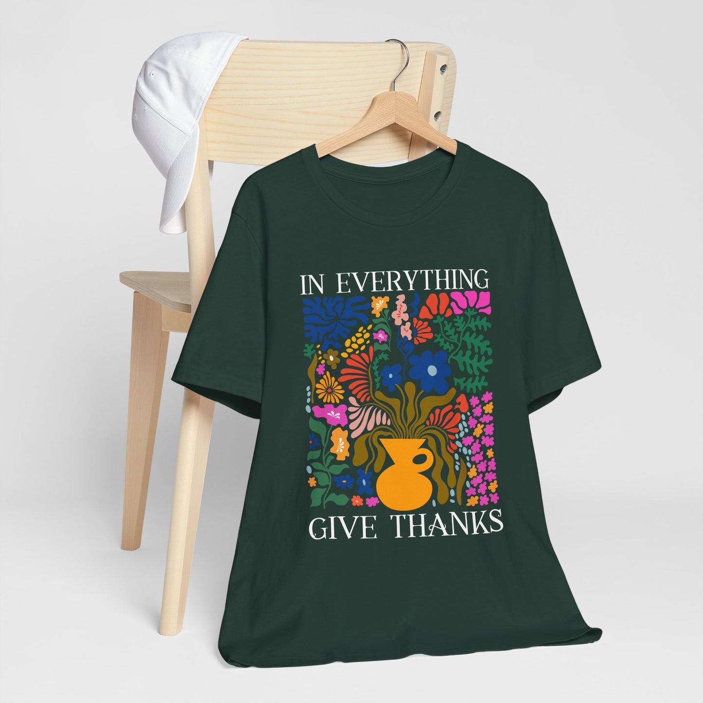 In Everything Give Thanks Shirt – Christian Boho Floral 1 Thessalonians 5:18 Tee