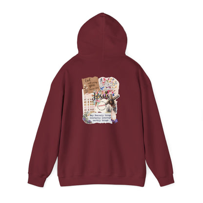 Jesus Collage Floral Hoodie – Christian Faith Bible Verses Cross Pullover