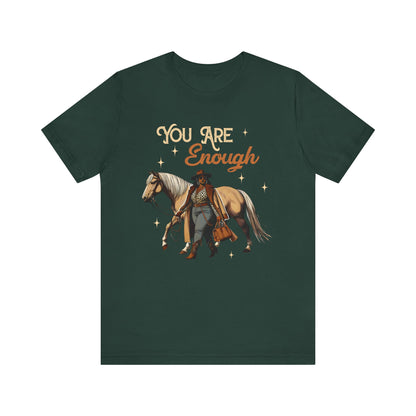 You Are Enough Shirt – Christian Bible Black Cowgirl Western Texas Tee