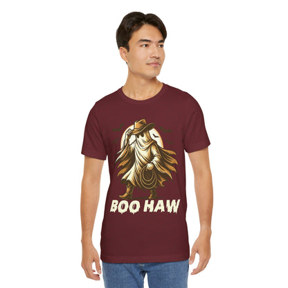 Boo Haw Shirt Ghost Cowboy Western Halloween Tee, Funny Rodeo Spirit Fall Outfit