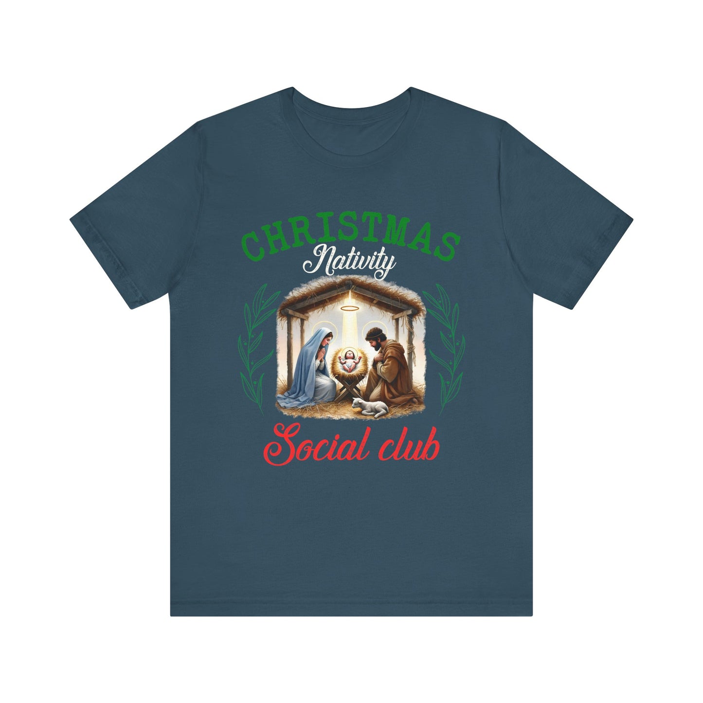 Christmas Nativity Social Club Shirt – Christian Nativity Scene Holiday Tee