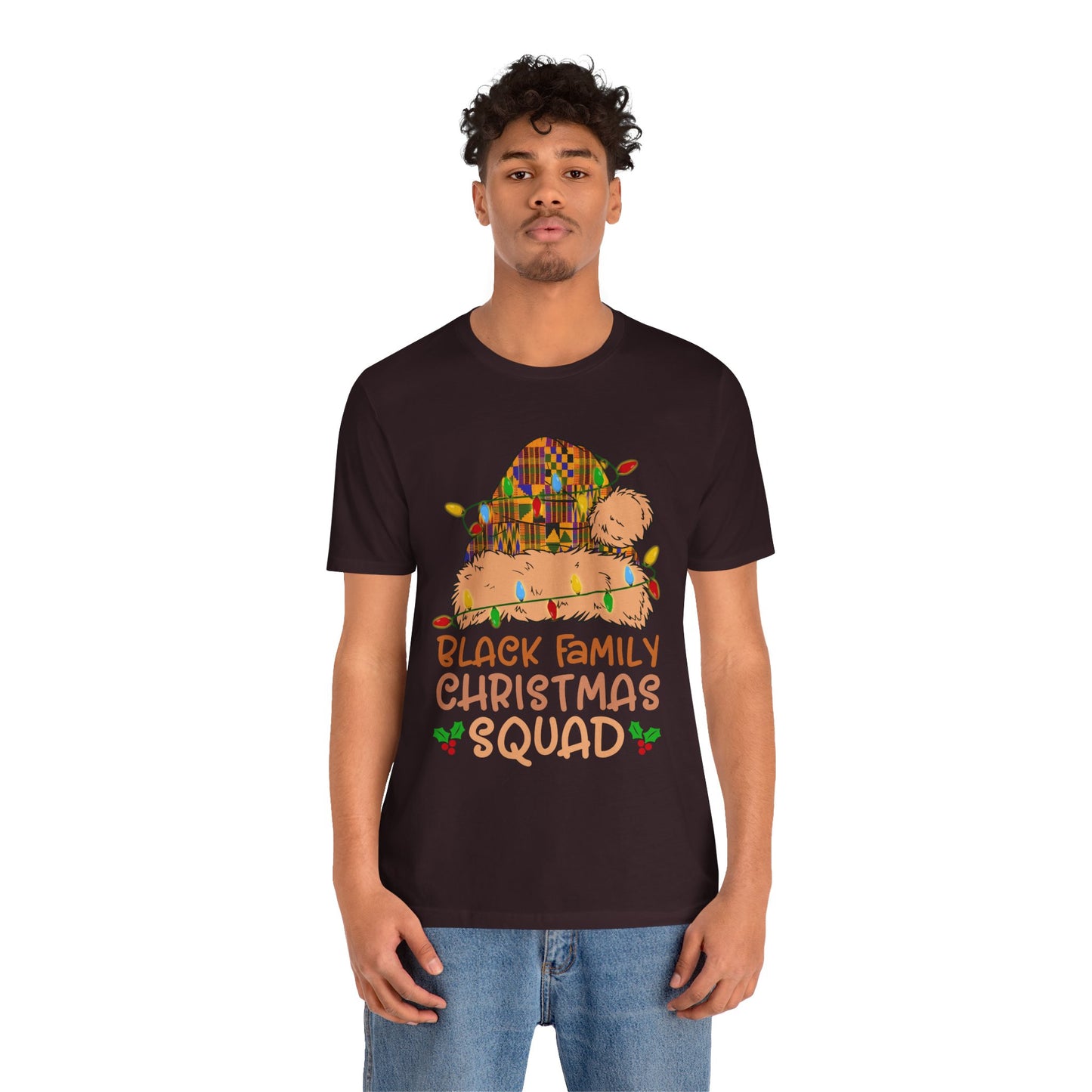 Black Family Christmas Squad Shirt – Kente Santa Hat African Heritage Holiday Tee