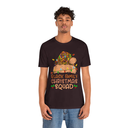 Black Family Christmas Squad Shirt – Kente Santa Hat African Heritage Holiday Tee