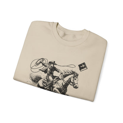 Retro Cowboy Riding Horse Sweatshirt – Christian Scripture Western Rodeo Pullover