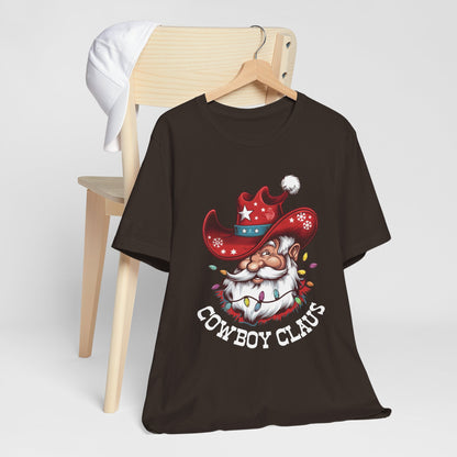 Cowboy Claus Shirt – Western Santa Hat Funny Cowboy Christmas Holiday Tee