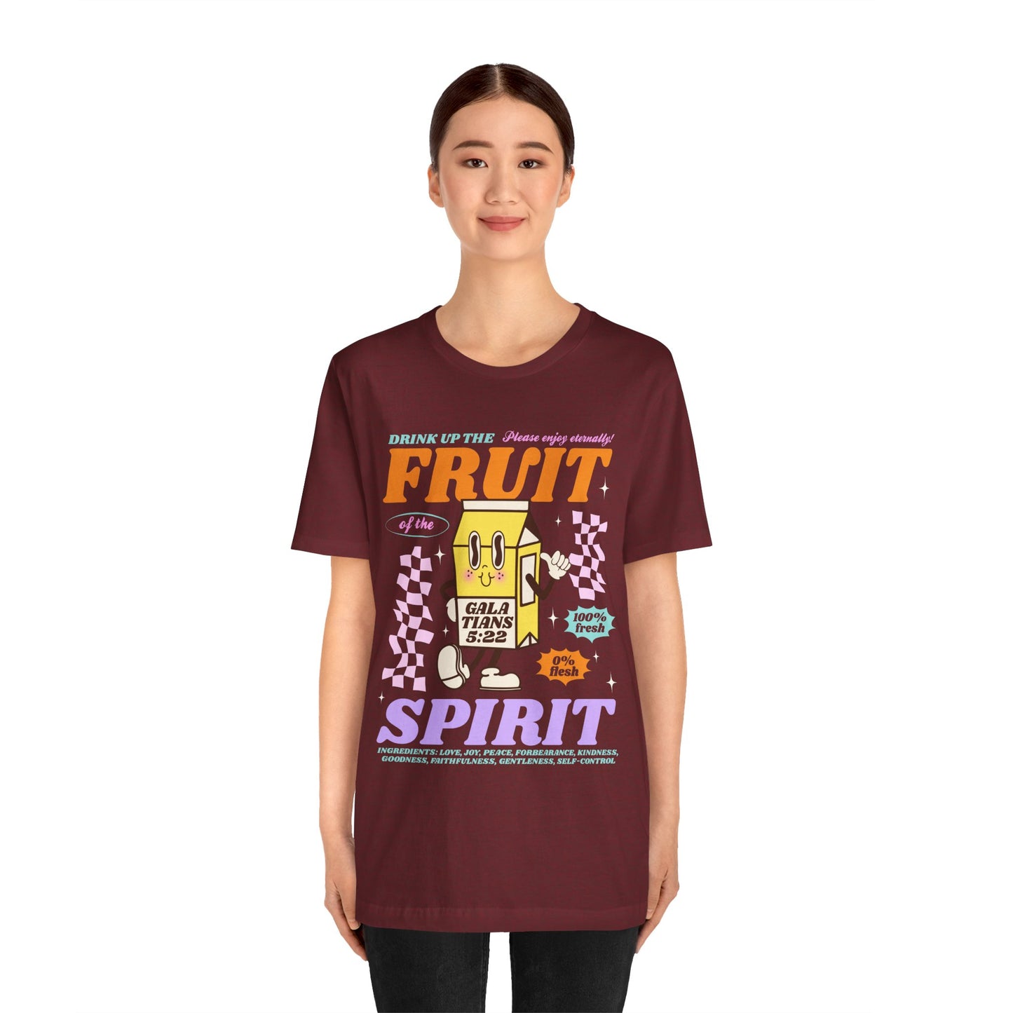 Christian Fruit Shirt – Drink Up Milk Bottle Faith Graphic Tee