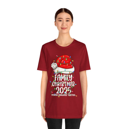 Family Christmas 2025 Shirt – Santa Hat & String Lights Matching Holiday Tee