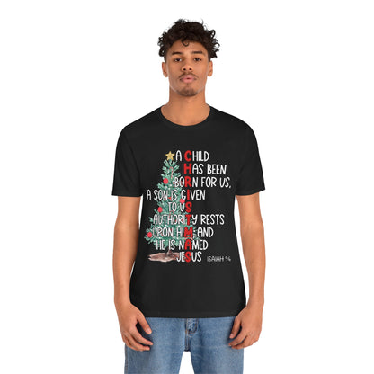 Christmas Jesus Mighty God Shirt – Isaiah 9:6 Christian Bible Verse Holiday Tee
