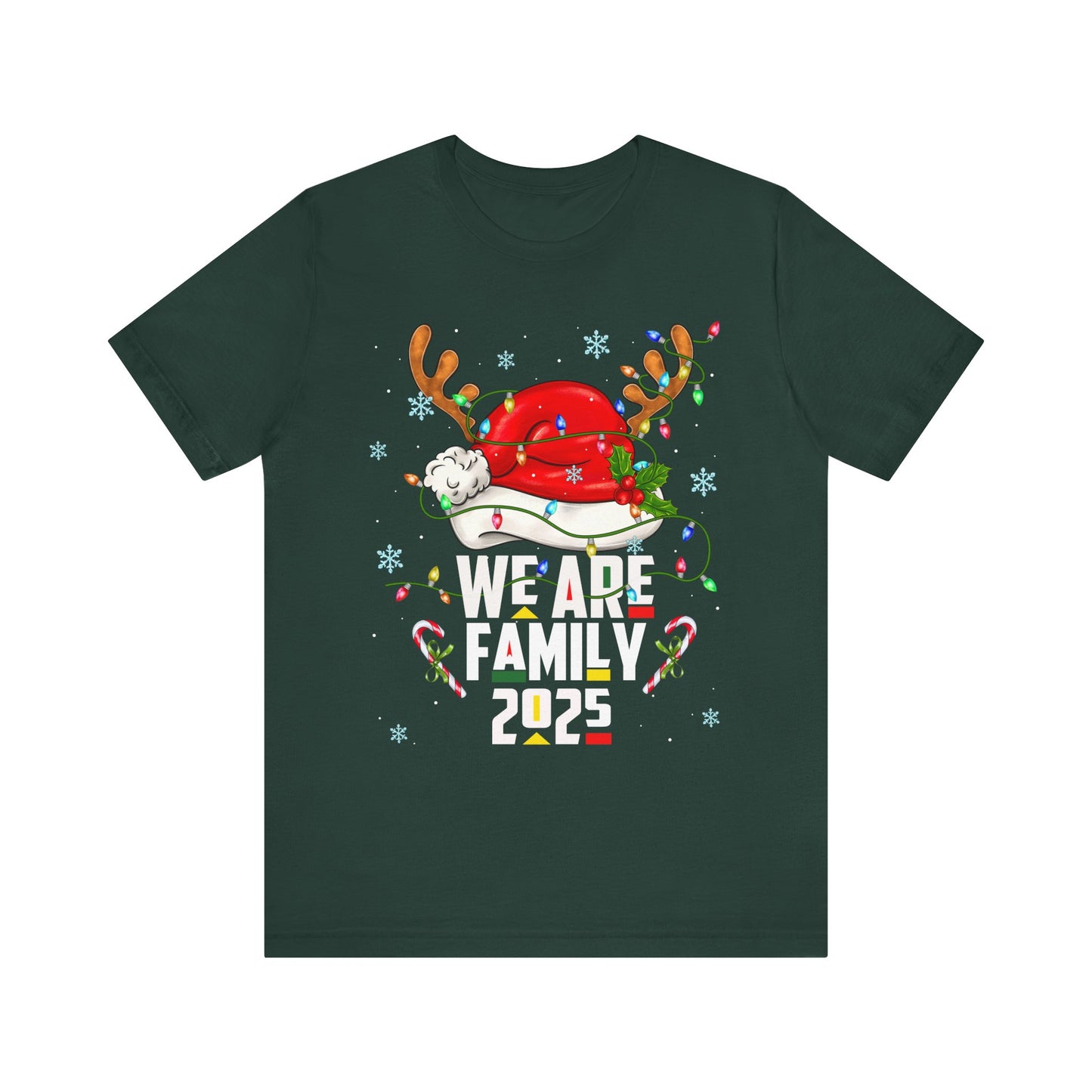 We Are Family 2025 Shirt – Afro Christmas Tree & Santa Matching Black Family Tee