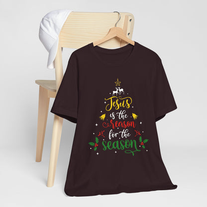 Jesus Is the Reason for the Season Shirt – Christian Christmas Tree Faith Tee