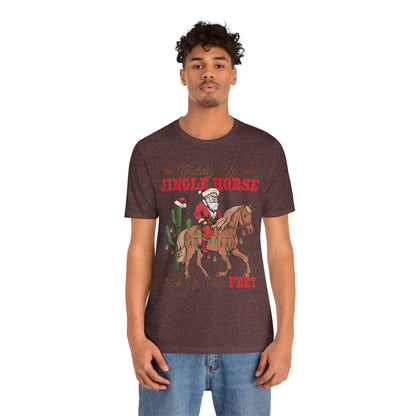 Giddy Up Jingle Horse Shirt – Retro Howdy Christmas Western Cowboy Holiday Tee