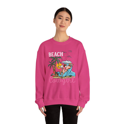 Beach Cowgirl Sweatshirt – Tropical Palm Tree Western Rodeo Texas Pullover