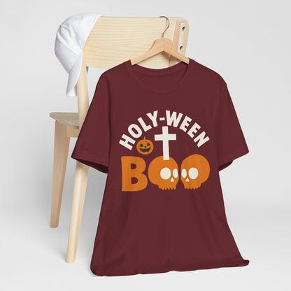 Holy Ween Boo Shirt – Christian Halloween Cross & Skull Faith Tee