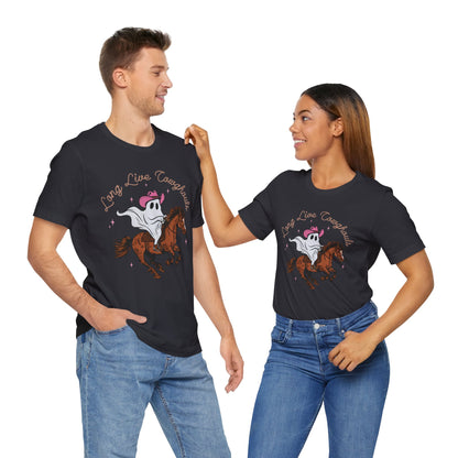 Long Live Cowghouls T-Shirt, Western Ghost Cowgirl Halloween Tee, Spooky Rodeo Shirt