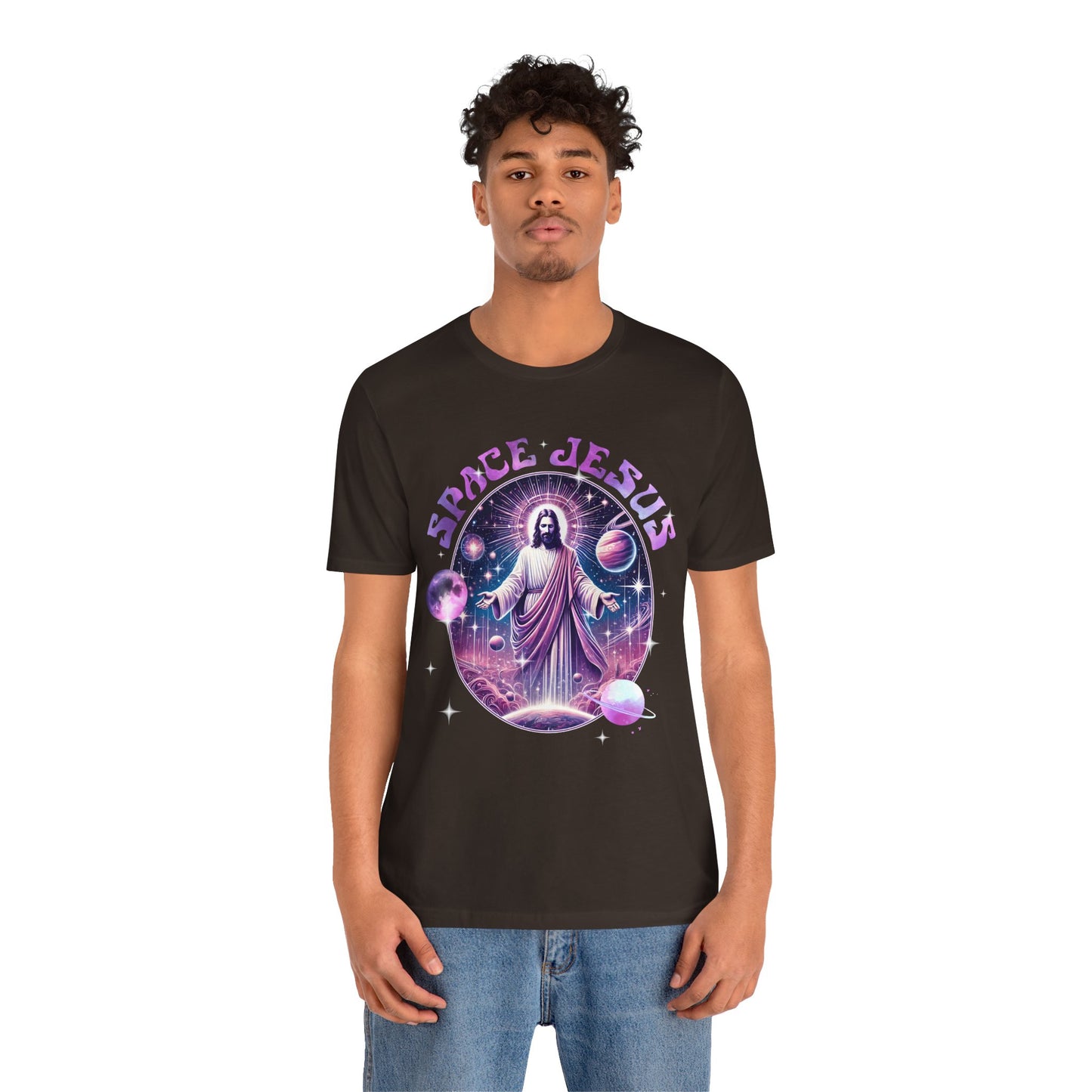 Space Jesus Galaxy Shirt – Cosmic Christian Planet Faith Graphic Unisex Tee