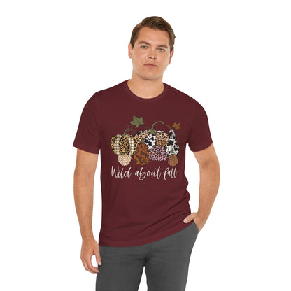 Wild About Fall Shirt – Pumpkin Leopard Plaid Autumn Thanksgiving Tee