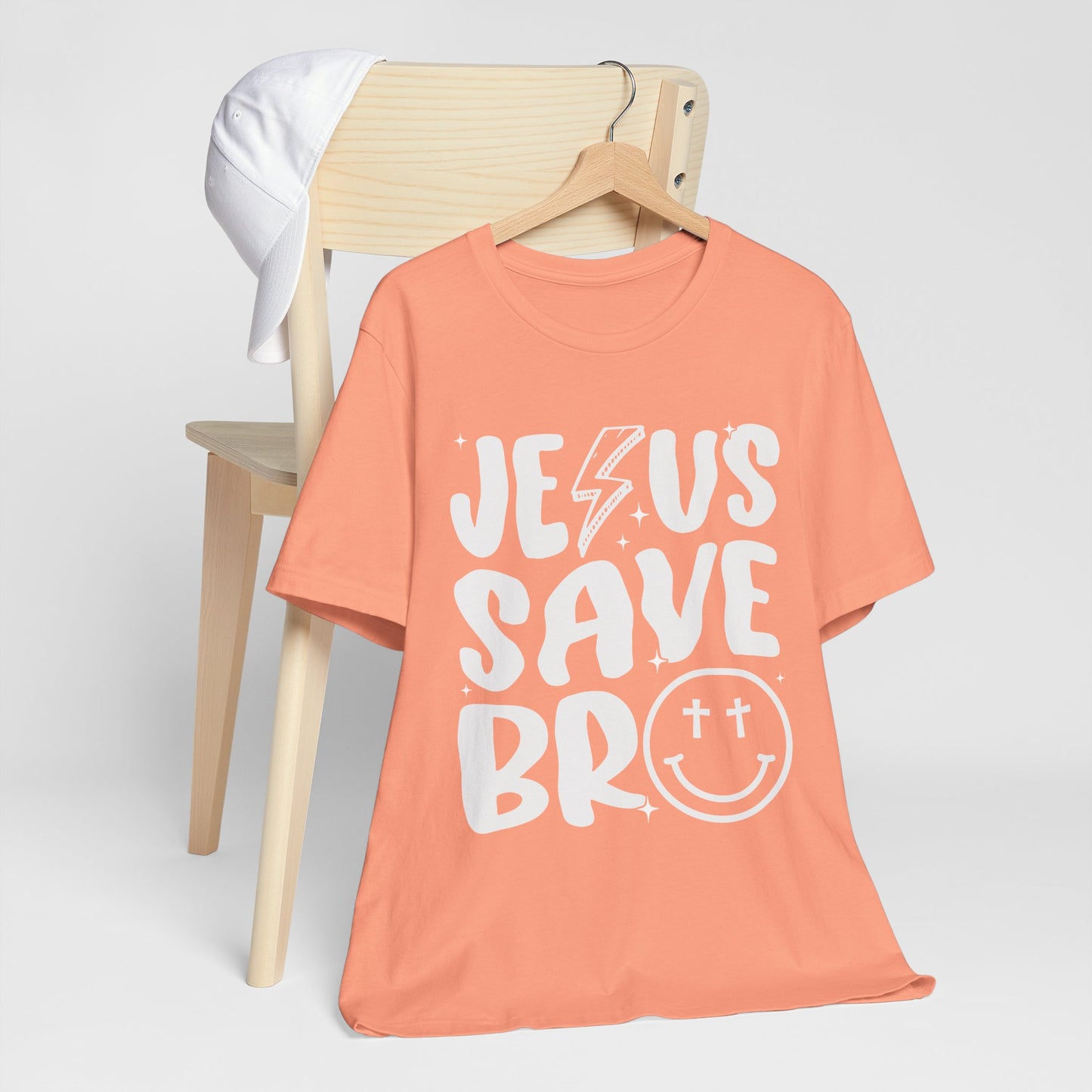 Jesus Saves Bro Shirt – Funny Retro Christian Cross Christmas Faith Tee