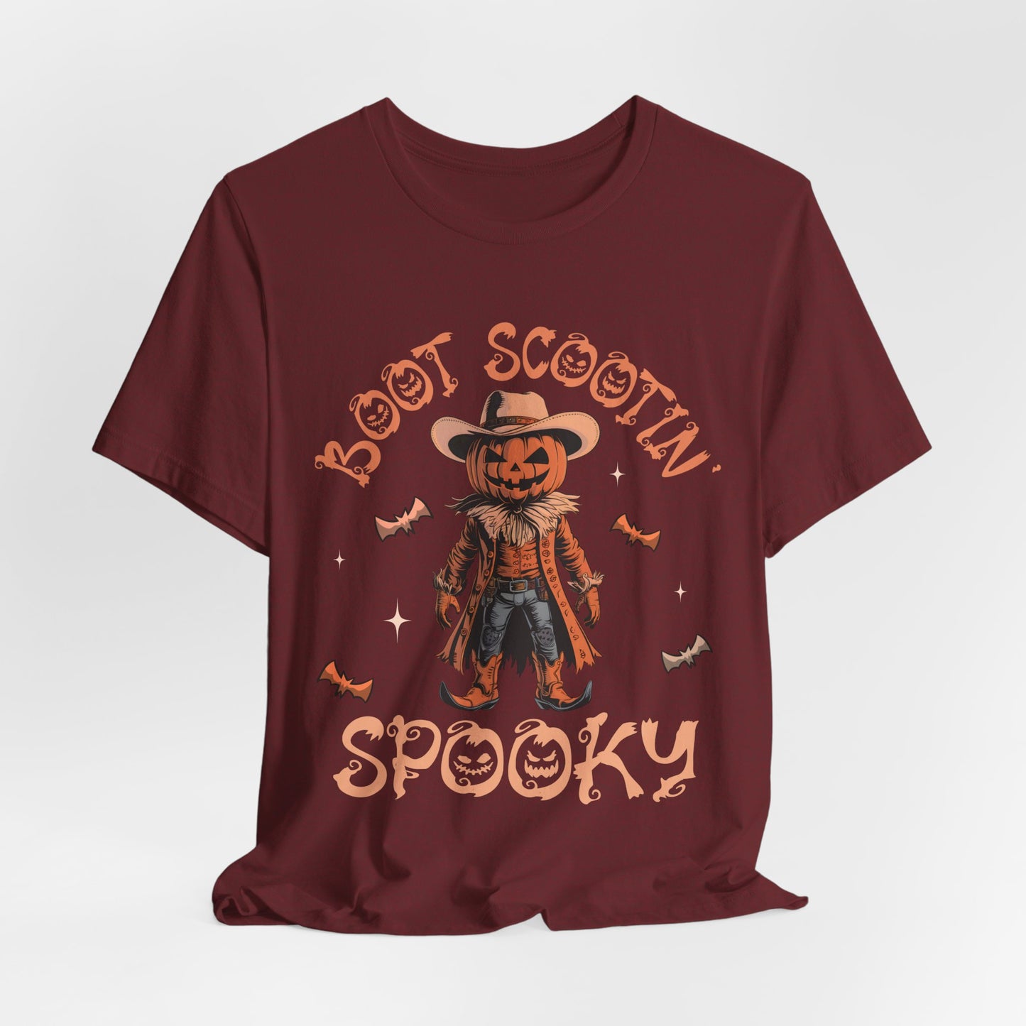 Boot Scootin’ Spooky Shirt – Funny Cowboy Pumpkin Head Western Halloween Tee