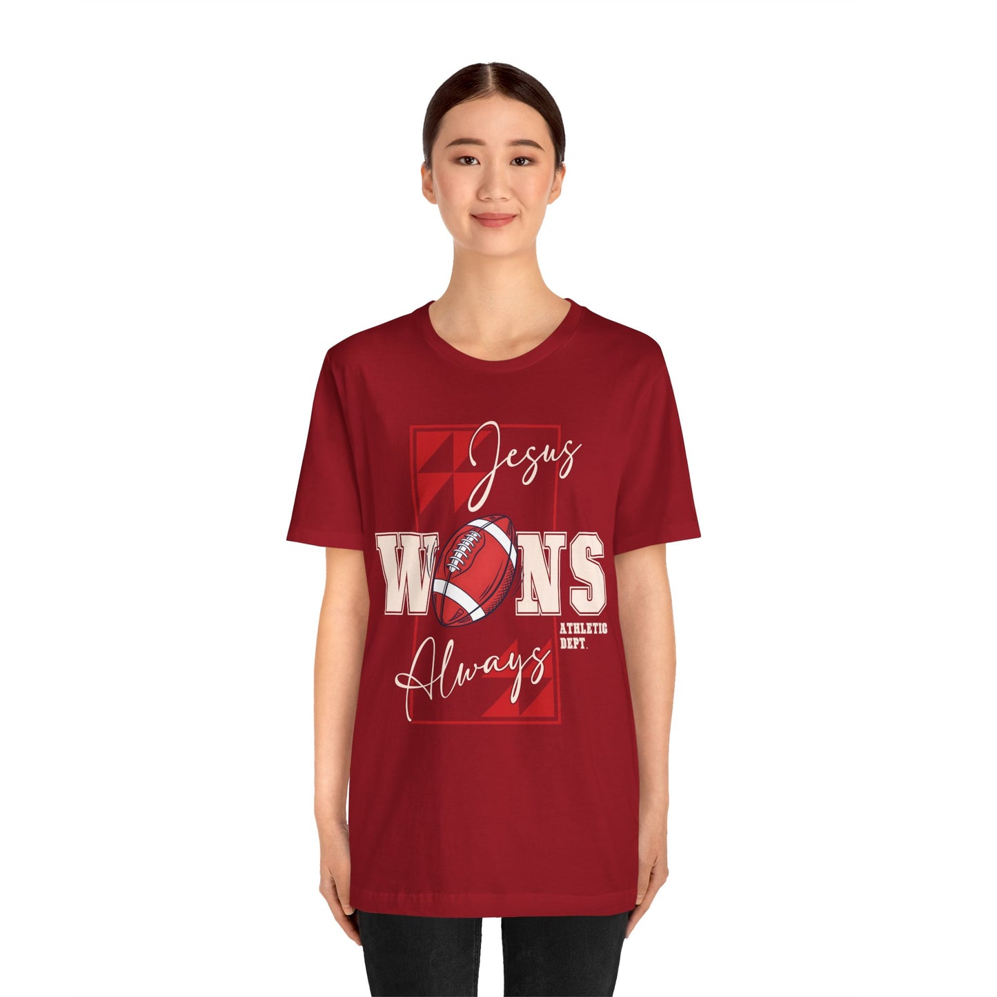 Jesus Wins Always Shirt – Christian Football Faith Player Sports Tee
