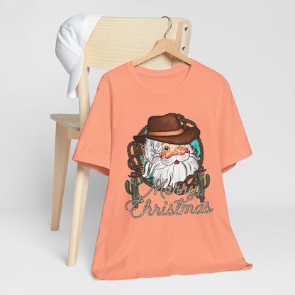 Merry Christmas Howdy Santa Shirt – Retro Western Cowboy Funny Holiday Pajama Tee