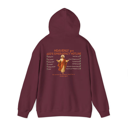 Heavenly 911 Hoodie – God’s Emergency Hotline Christian Bible Verse Pullover