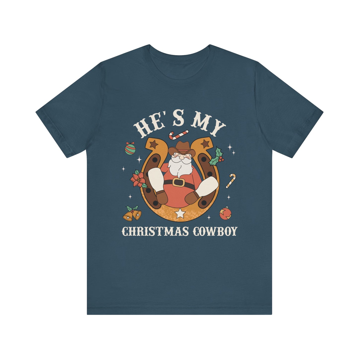 He’s My Christmas Cowboy Shirt – Western Santa Couples Matching Holiday Tee
