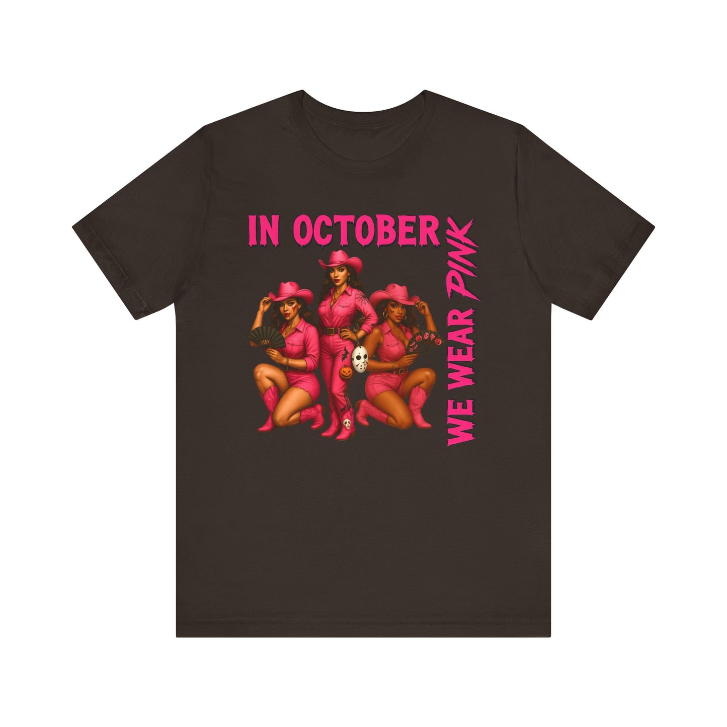 In October We Wear Pink Shirt – Western Cowgirl Breast Cancer Awareness Tee