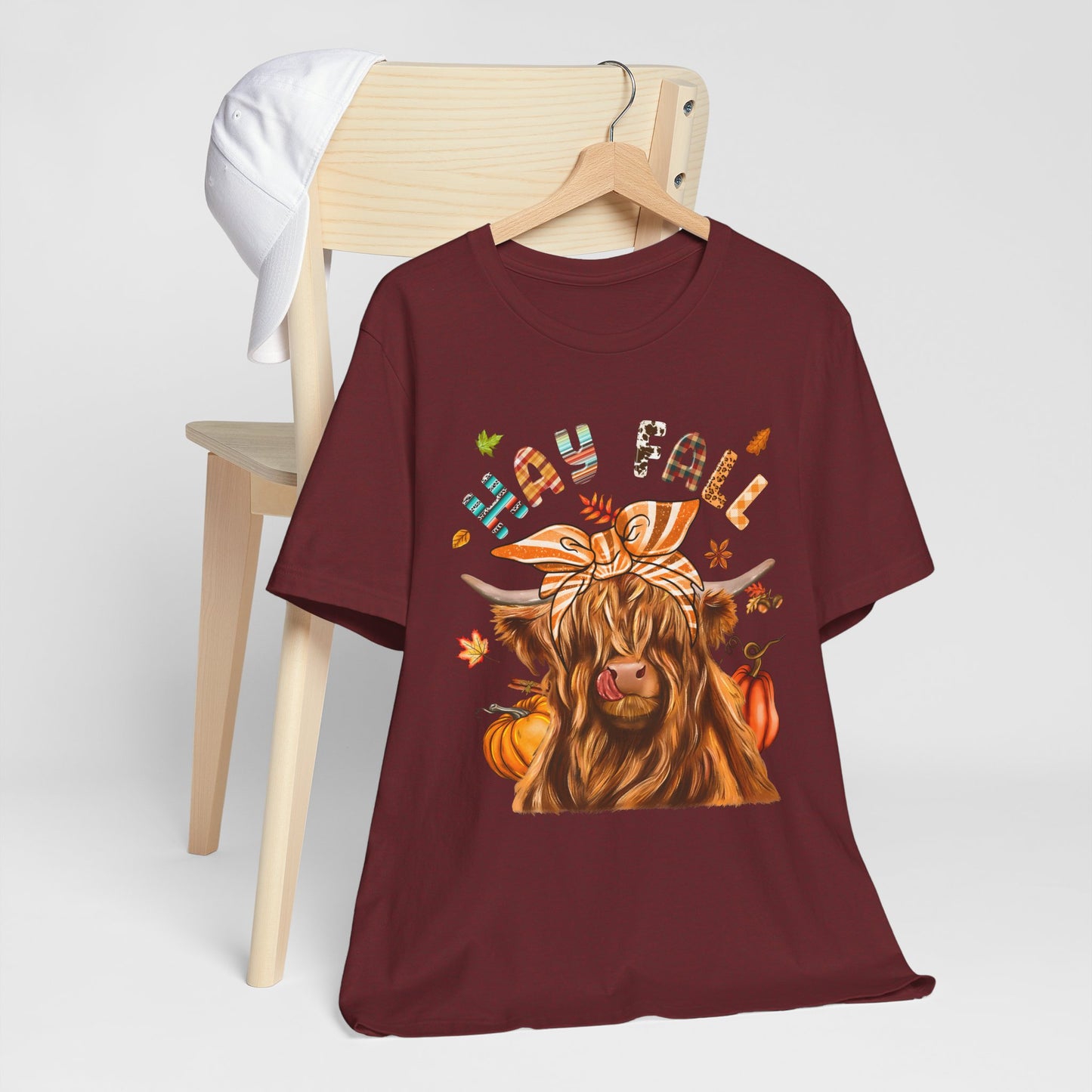 Hay Fall Highland Cow Shirt – Thankful Heifer Cute Farm Girl Thanksgiving Tee
