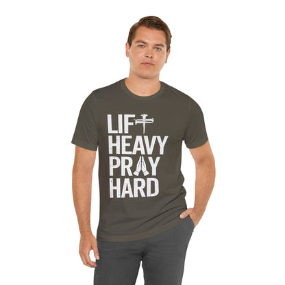 Lift Heavy Pray Hard Cross Nails Trendy Christ Gym Vintage T-Shirt