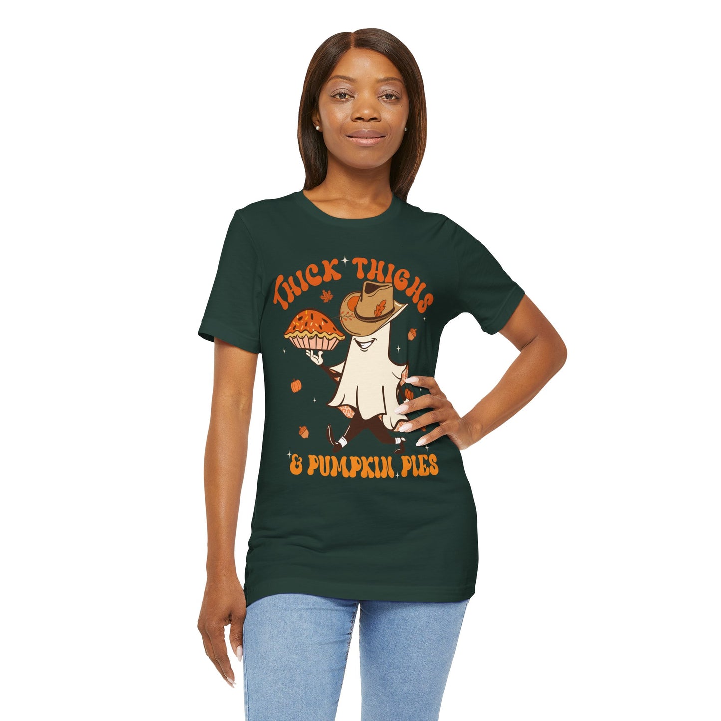Thick Thighs Pumpkin Pies Shirt – Funny Howdy Ghost Western Halloween Tee