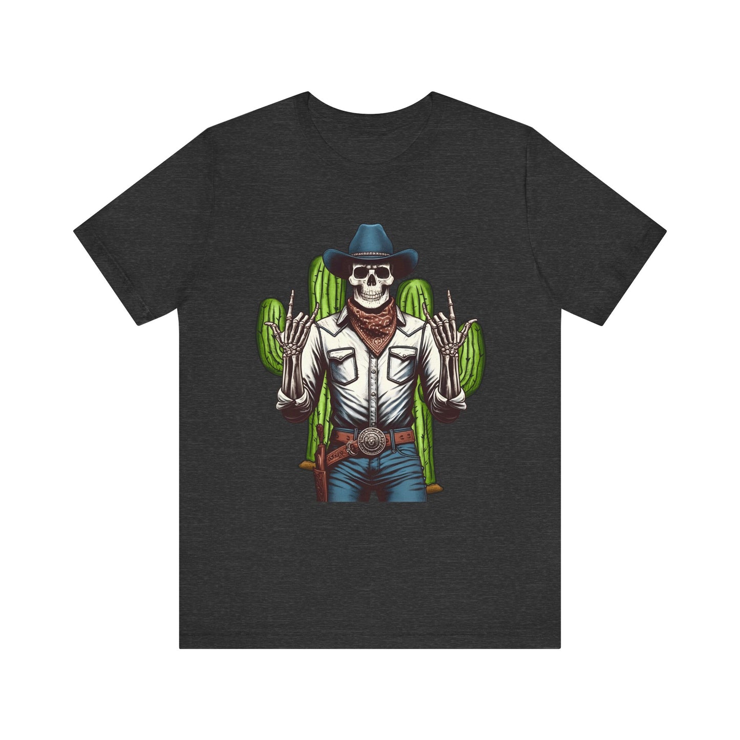 Skeleton Cowboy Howdy Shirt – Rock Hand Skull Western Rodeo Texas Tee