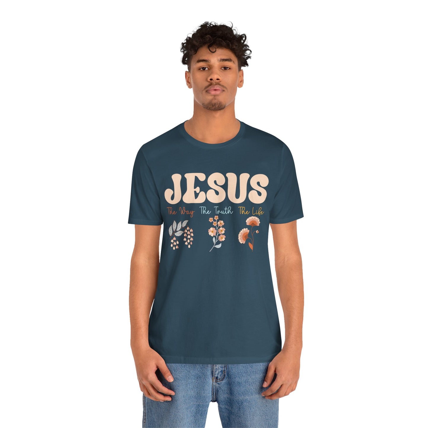 Jesus The Way The Truth The Life Shirt – Groovy Floral John 14:6 Christian Tee