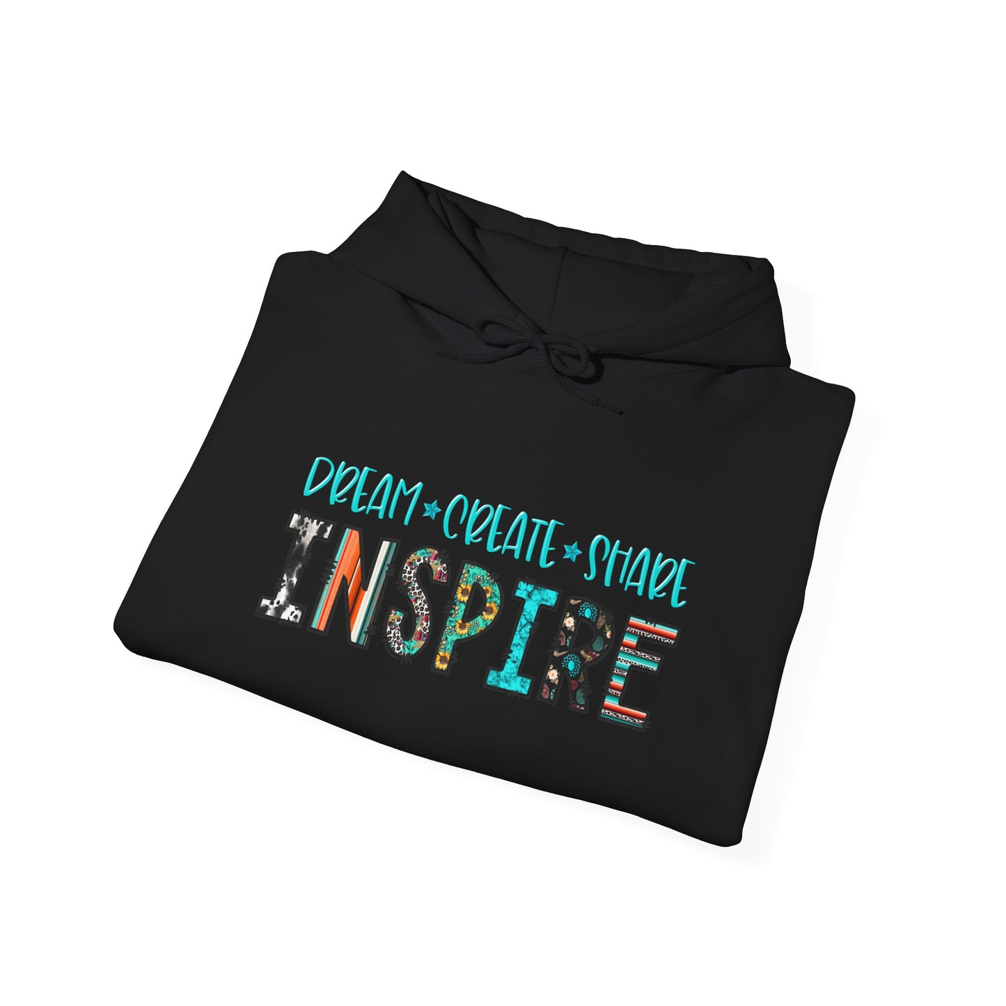Dream Create Share Inspire Hoodie – Motivational Teacher Western Pullover