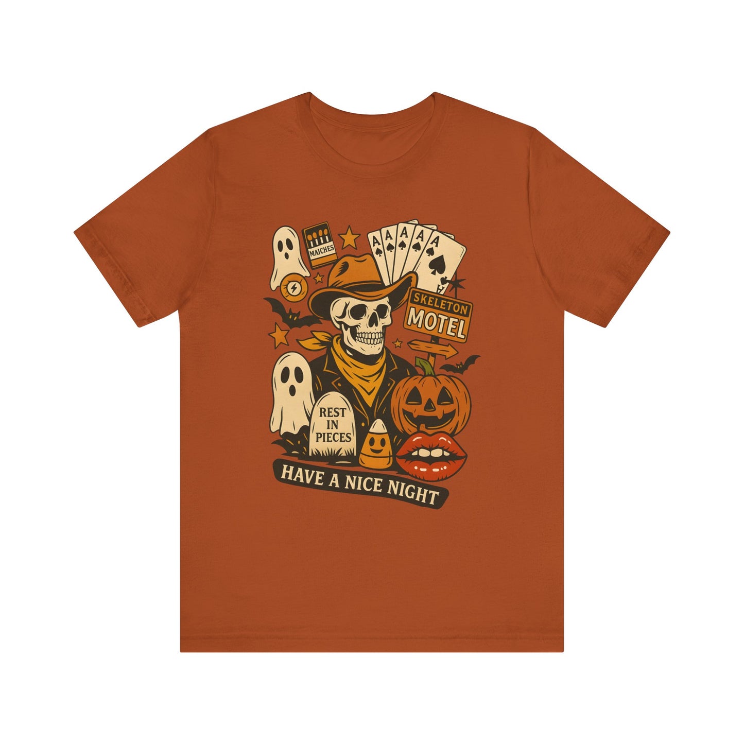 Have A Nice Night Shirt – Spooky Cowboy Skeleton Western Halloween Tee