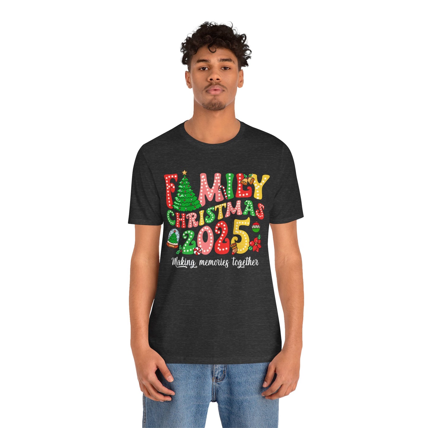Family Christmas 2025 Shirt – Retro Groovy Xmas Lights Matching Holiday Tee