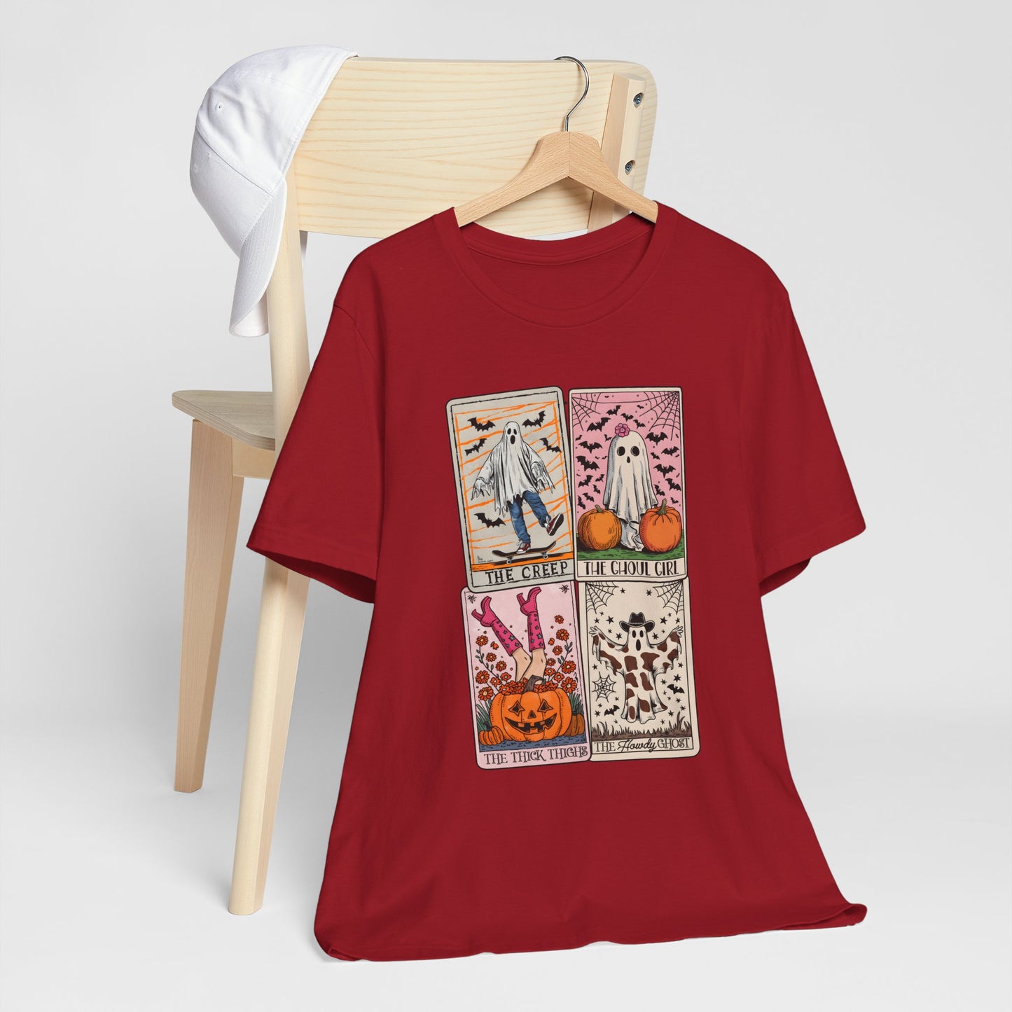 Halloween Tarot Card Ghost Shirt – The Creep, The Ghoul Girl, The Floaty Tee