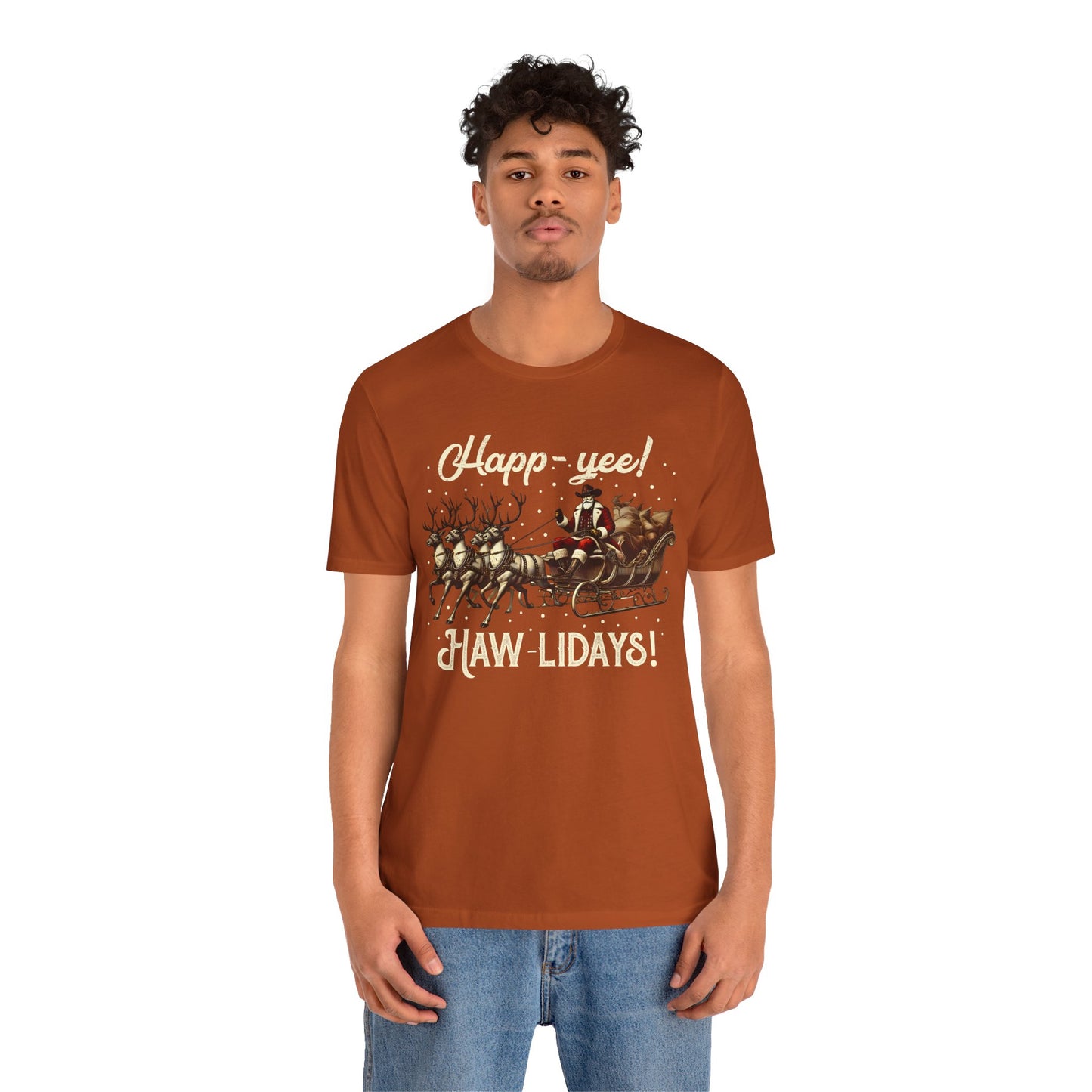 Happy Yeehaw Holidays Shirt – Funny Western Howdy Santa Christmas Tee