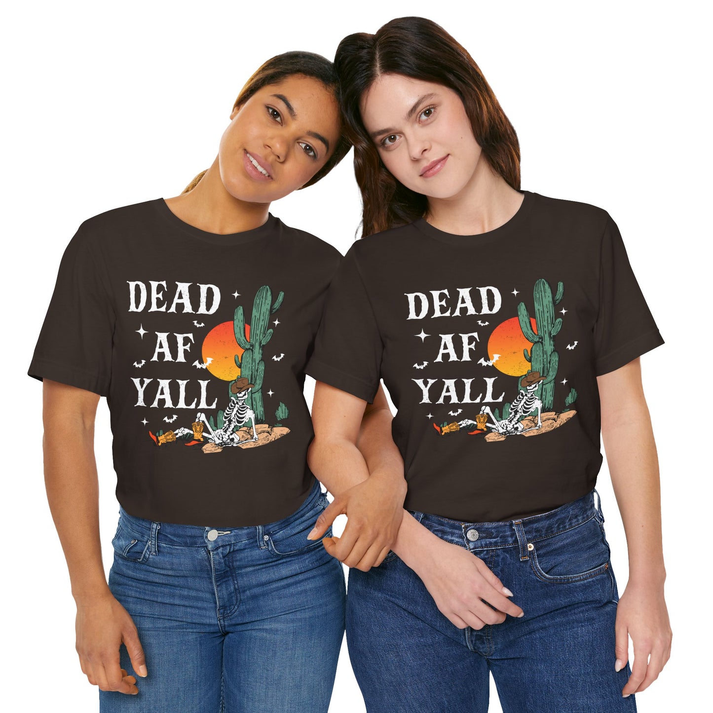 Dead AF Y’all Shirt – Western Skeleton Cowboy Spooky Halloween Tee