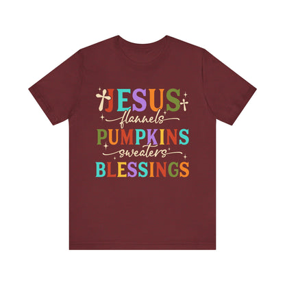 Jesus Flannels Pumpkins & Blessings Shirt – Christian Fall Thanksgiving Tee