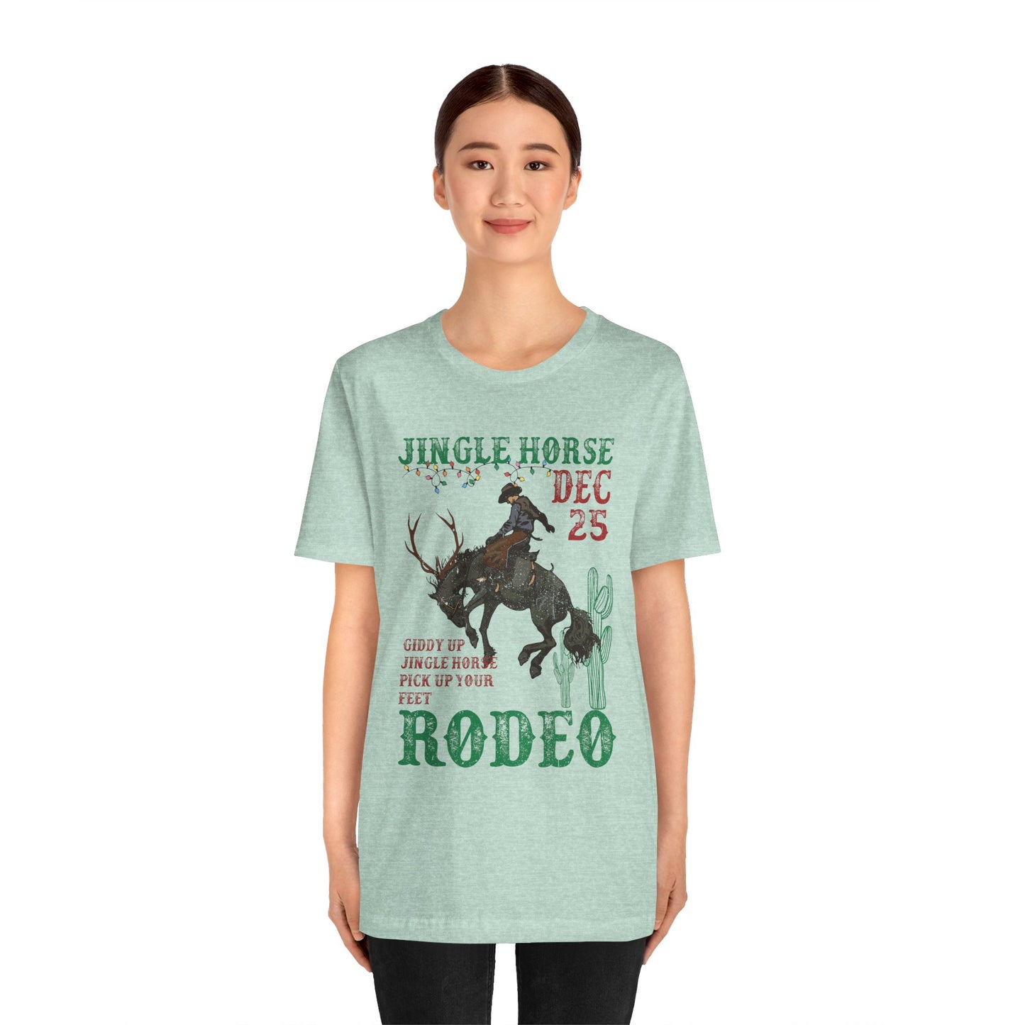 Giddy Up Jingle Horse Shirt – Western Rodeo Howdy Christmas Holiday Tee