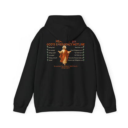 Heavenly 911 Hoodie – God’s Emergency Hotline Christian Bible Verse Pullover
