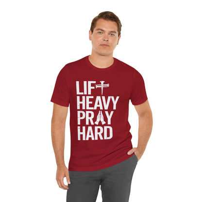 Lift Heavy Pray Hard Cross Nails Trendy Christ Gym Vintage T-Shirt