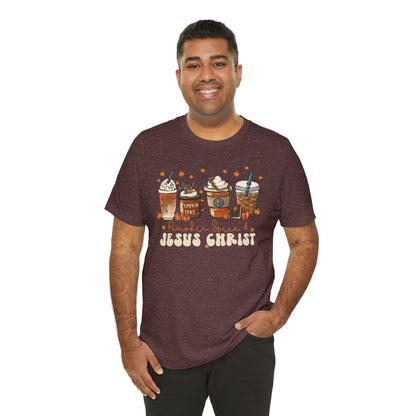 Coffee Pumpkin Spice & Jesus Christ Shirt – Christian Fall Latte Thanksgiving Tee